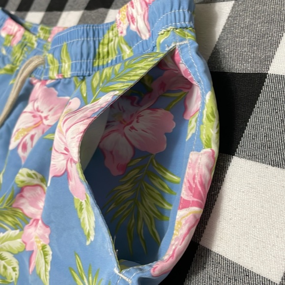 Polo Ralph Lauren Floral Swim Shorts Men's Size Medium Blue Pink Green Tropical - Picture 6 of 16